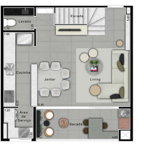 Apartamento duplex - Inferior