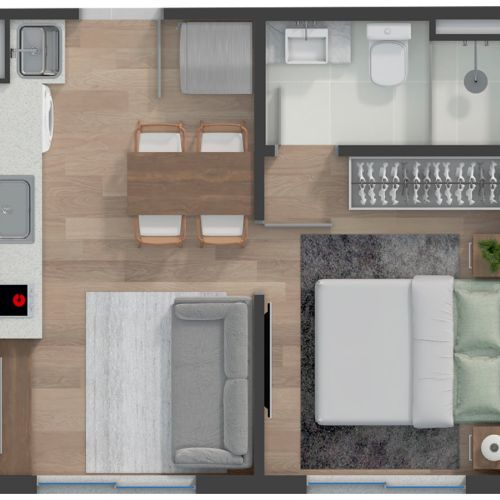 Apto de 1 quarto