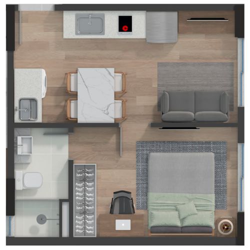 Apto de 1 quarto
