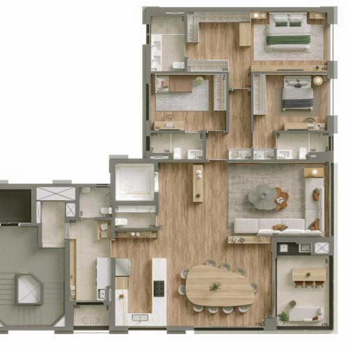 Apto Tipo 3 suítes - Torre A