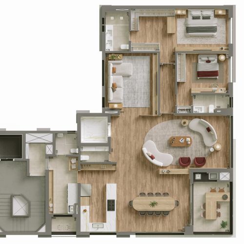 Apto Tipo 2 suítes e Estar Íntimo - Torre A