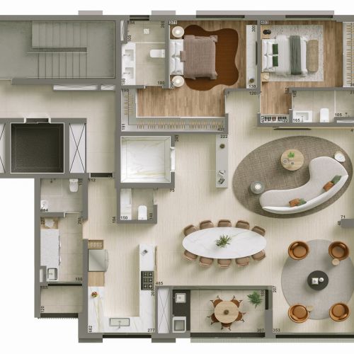 Apto Tipo 2 suítes - Torre B