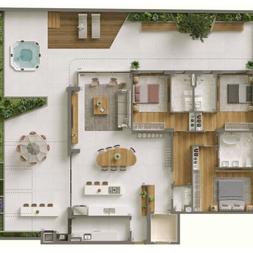 GARDEN TÉRREO - TORRE FONTANILE UNIDADE 101